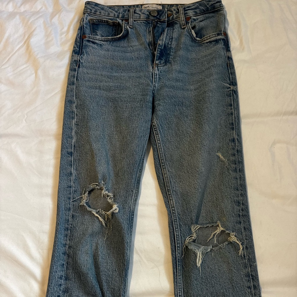 Zara Classic Blue Straight Leg Jeans
